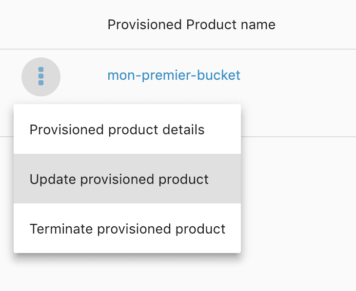 Service Catalog Update Provisioned Product