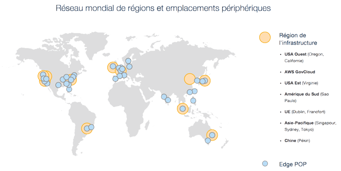 Présence mondiale d'AWS